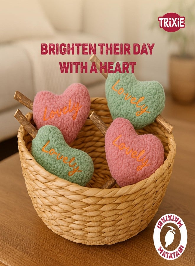 تريكسي لعبة تريكسي ماتاتابي القطيفة على شكل قلب، رفيق لطيف، بتصاميم متنوعة، لمحبي القطط، 12 سم - Image 5